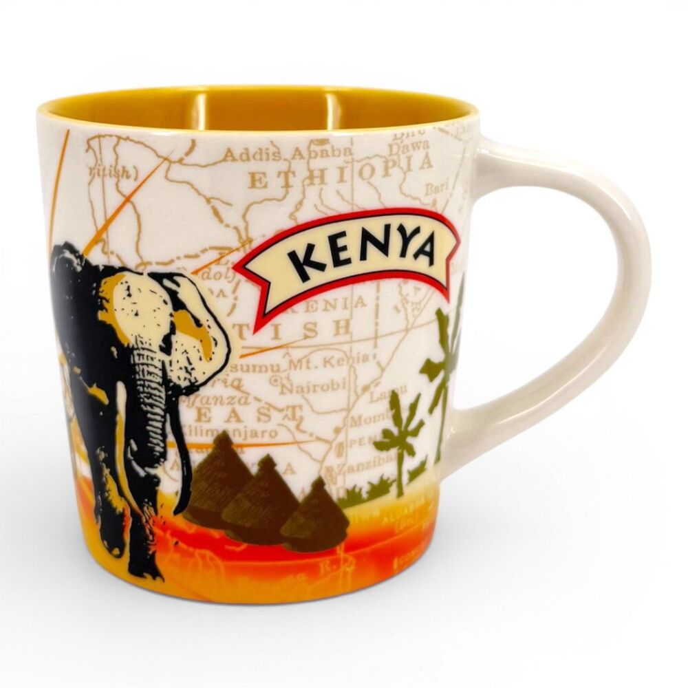 RARE Starbucks Coffee 2011 Coffee Series Kenya Coffee Mug 10oz Yellow